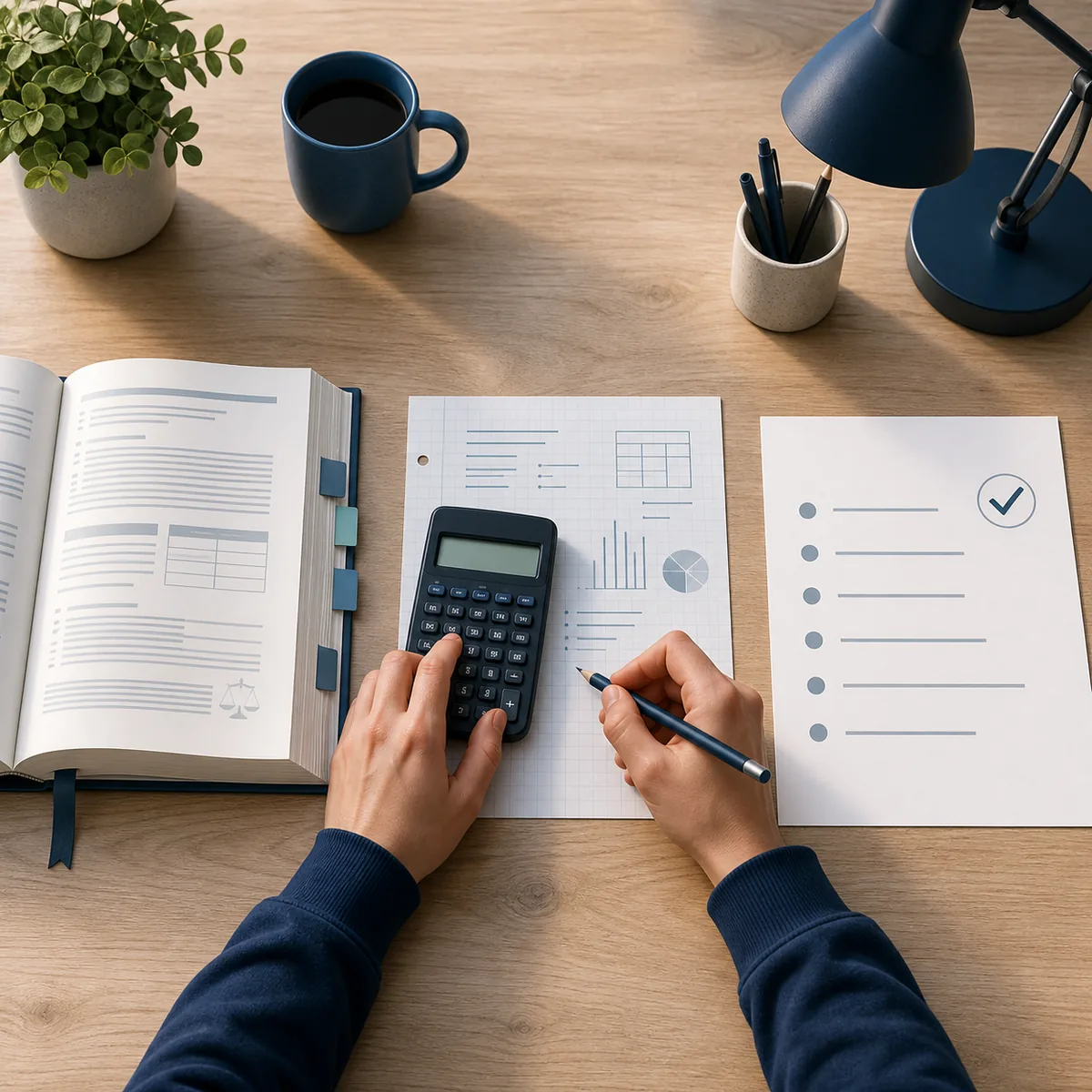 Student controleert een officiële examenbron voordat een cijferberekening wordt gemaakt